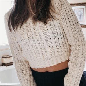 White cropped sweater